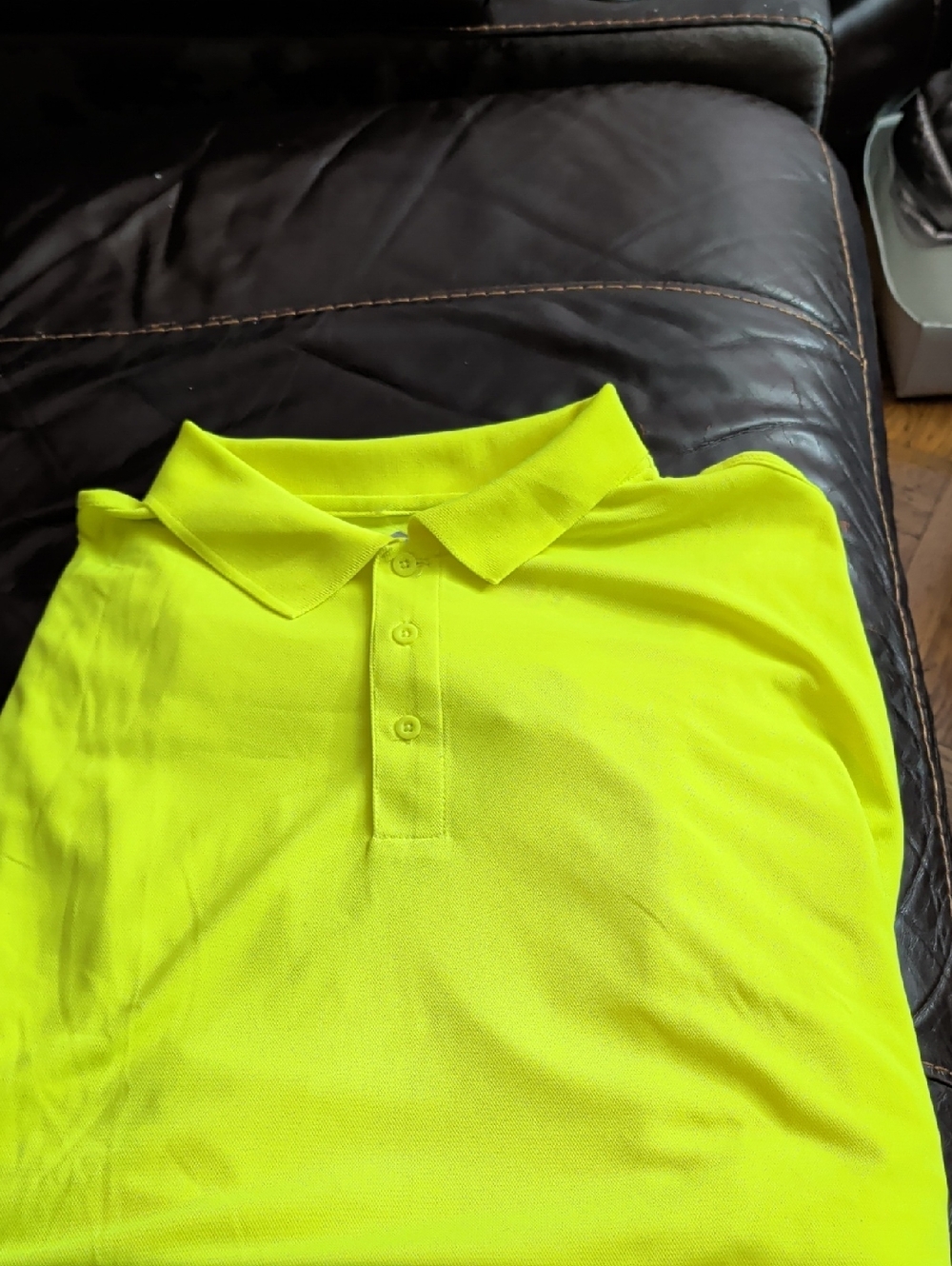 Men's Neon Yellow Polo Shirt - Classic Collared Short Sleeve
